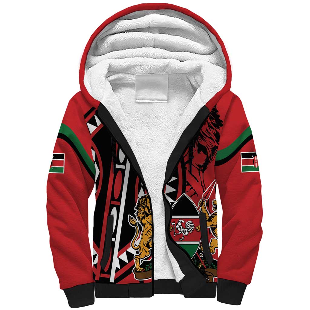 Kenya With African Shield Sherpa Hoodie - Wonder Print Shop