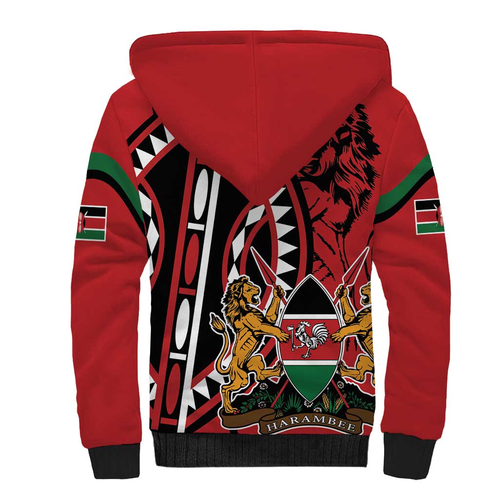 Kenya With African Shield Sherpa Hoodie - Wonder Print Shop