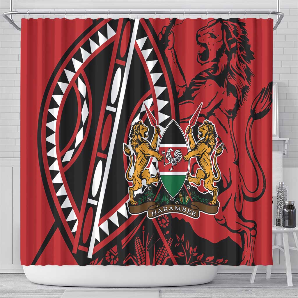 Kenya With African Shield Shower Curtain