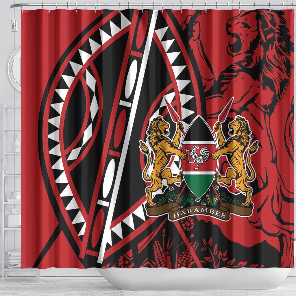 Kenya With African Shield Shower Curtain