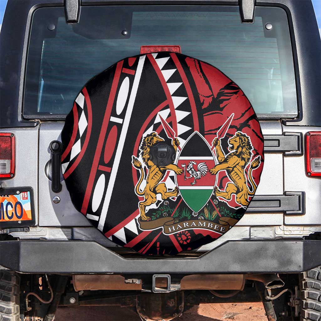 Kenya With African Shield Spare Tire Cover - Wonder Print Shop