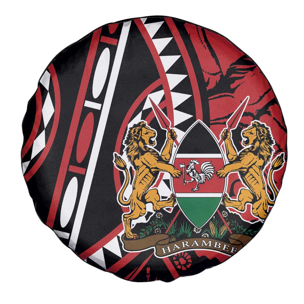 Kenya With African Shield Spare Tire Cover - Wonder Print Shop