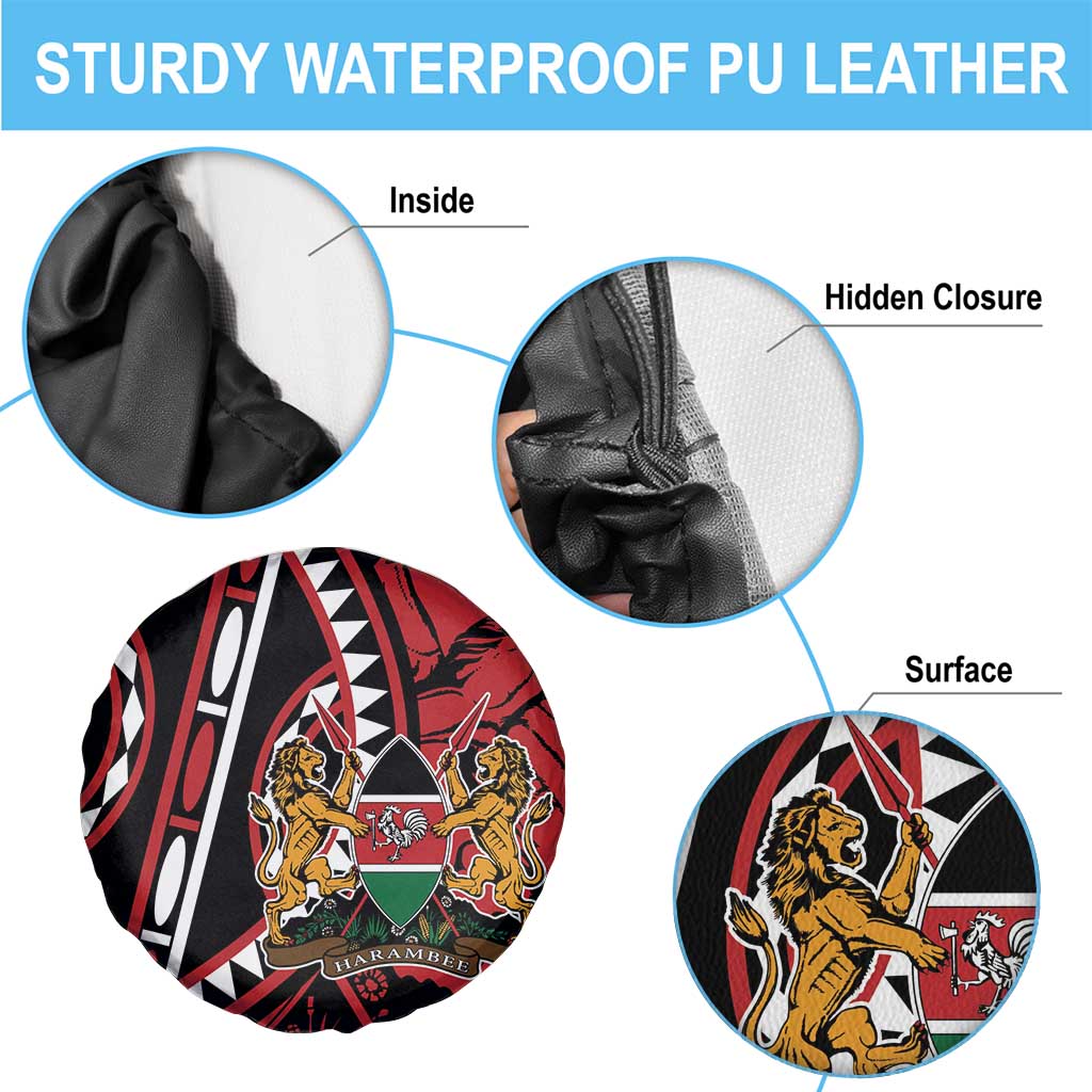 Kenya With African Shield Spare Tire Cover - Wonder Print Shop