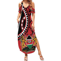 Kenya With African Shield Summer Maxi Dress - Wonder Print Shop