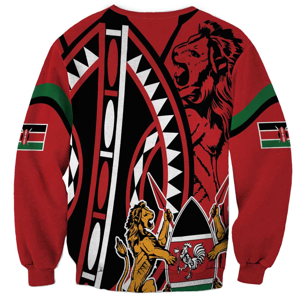 Kenya With African Shield Sweatshirt - Wonder Print Shop