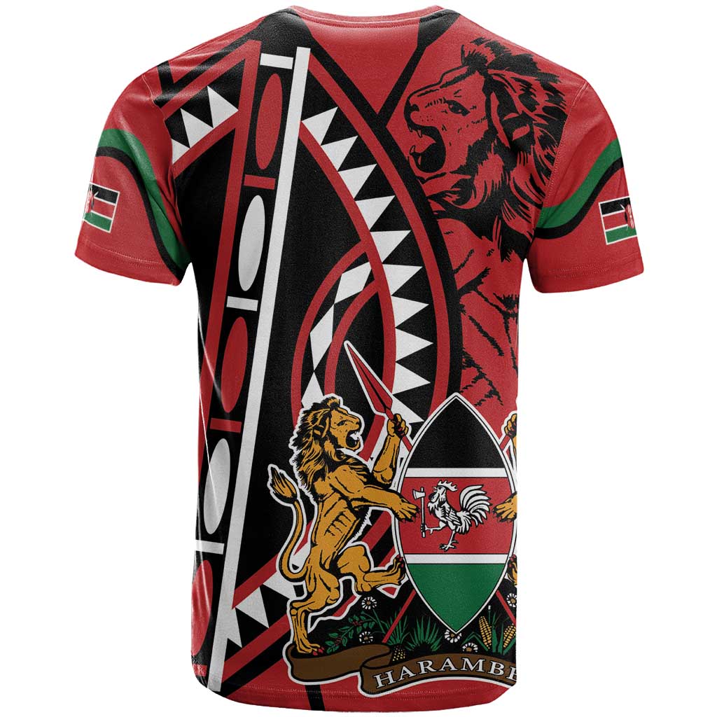 Kenya With African Shield T Shirt - Wonder Print Shop