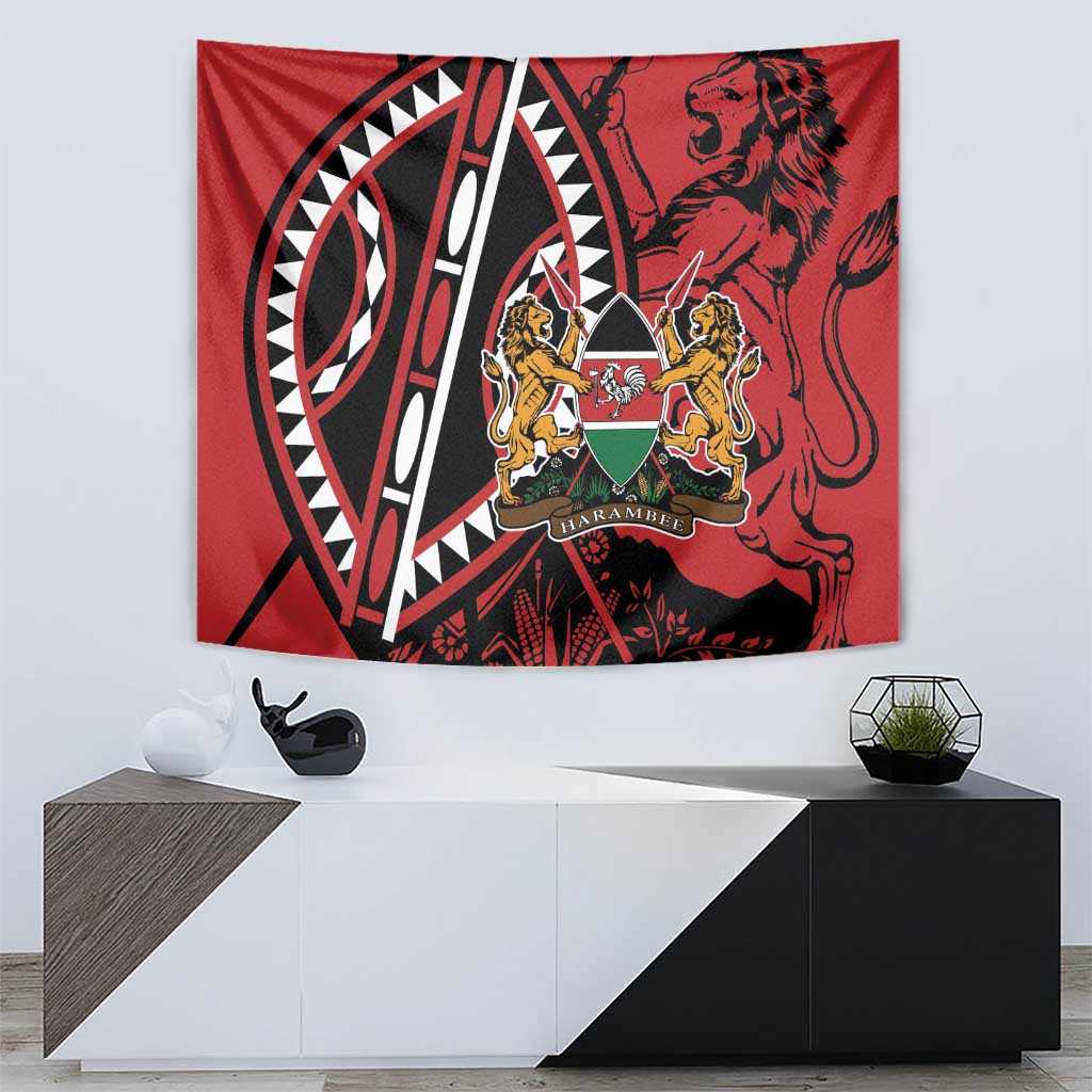 Kenya With African Shield Tapestry - Wonder Print Shop