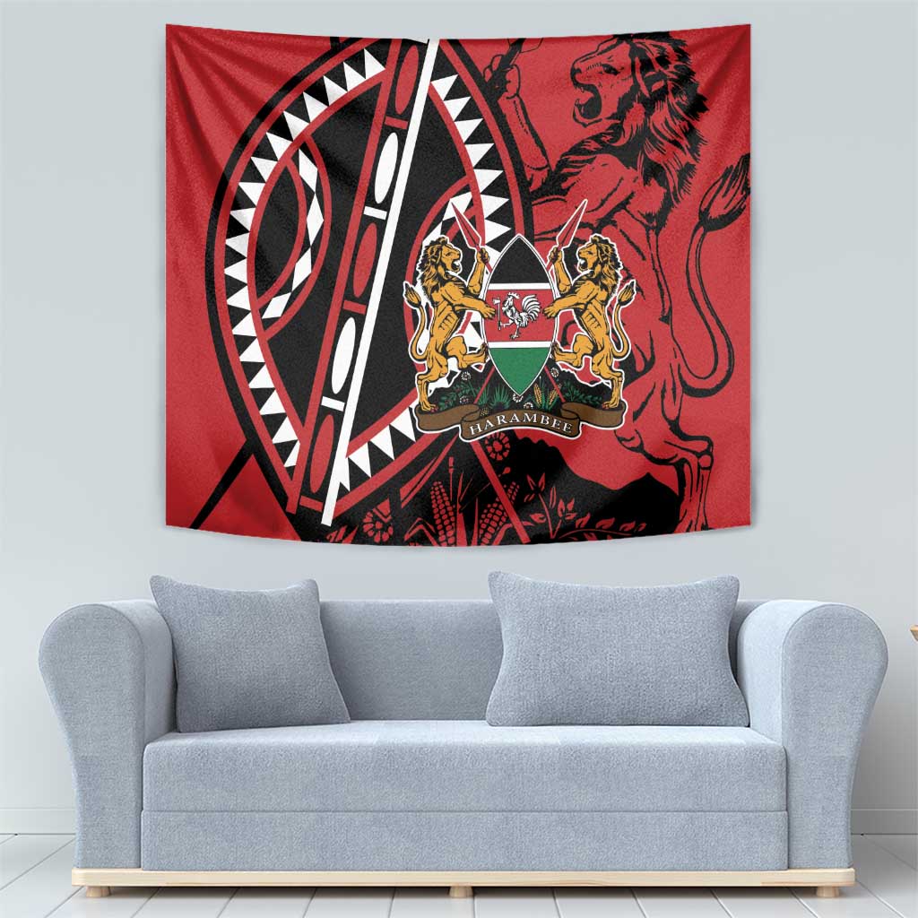 Kenya With African Shield Tapestry - Wonder Print Shop