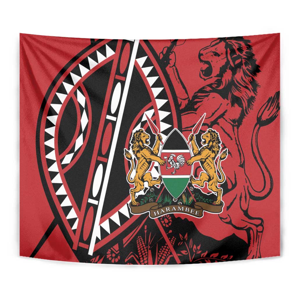 Kenya With African Shield Tapestry - Wonder Print Shop