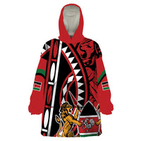 Kenya With African Shield Wearable Blanket Hoodie - Wonder Print Shop