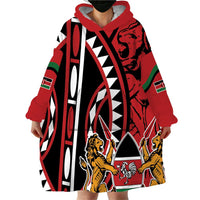 Kenya With African Shield Wearable Blanket Hoodie - Wonder Print Shop