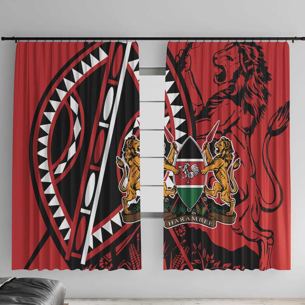 Kenya With African Shield Window Curtain - Wonder Print Shop