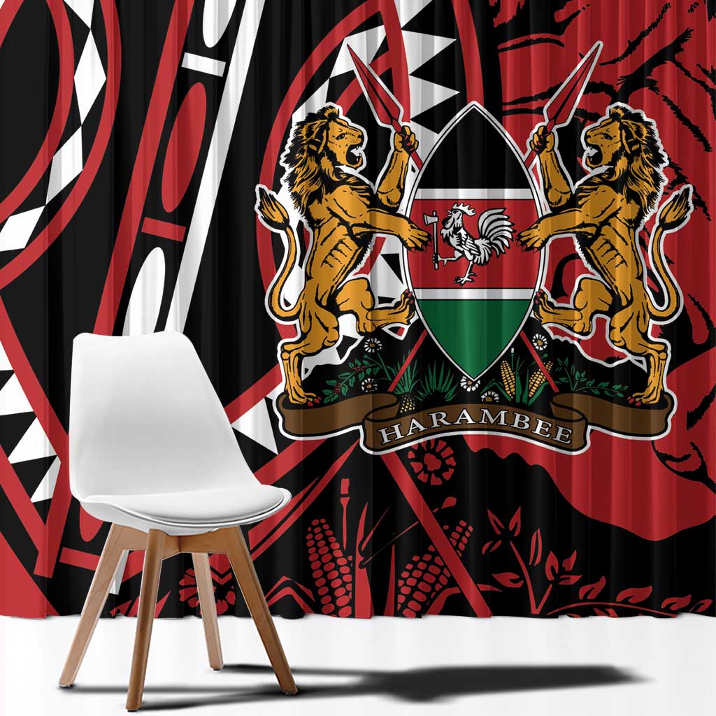Kenya With African Shield Window Curtain - Wonder Print Shop