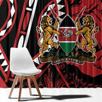 Kenya With African Shield Window Curtain - Wonder Print Shop