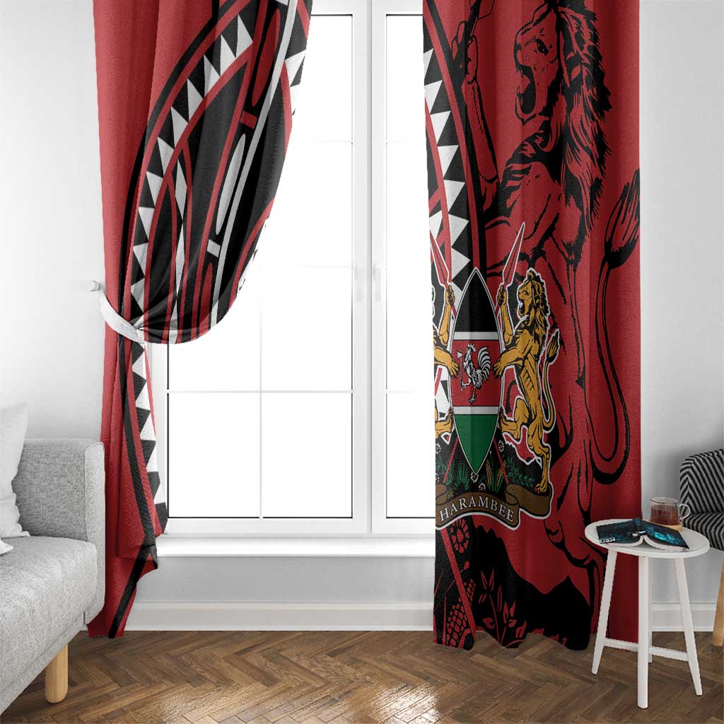 Kenya With African Shield Window Curtain - Wonder Print Shop