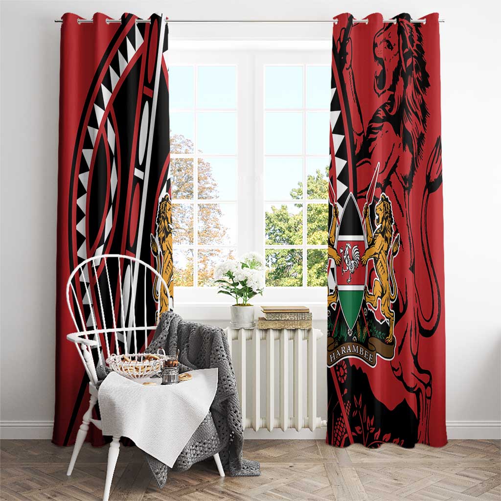 Kenya With African Shield Window Curtain - Wonder Print Shop