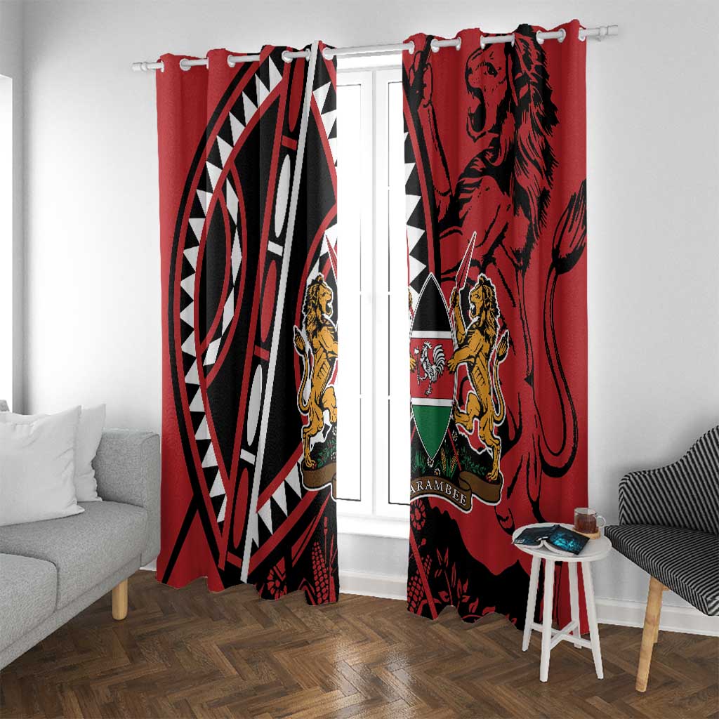Kenya With African Shield Window Curtain - Wonder Print Shop