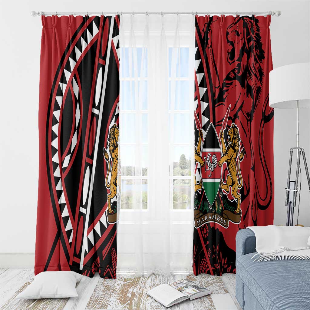 Kenya With African Shield Window Curtain - Wonder Print Shop