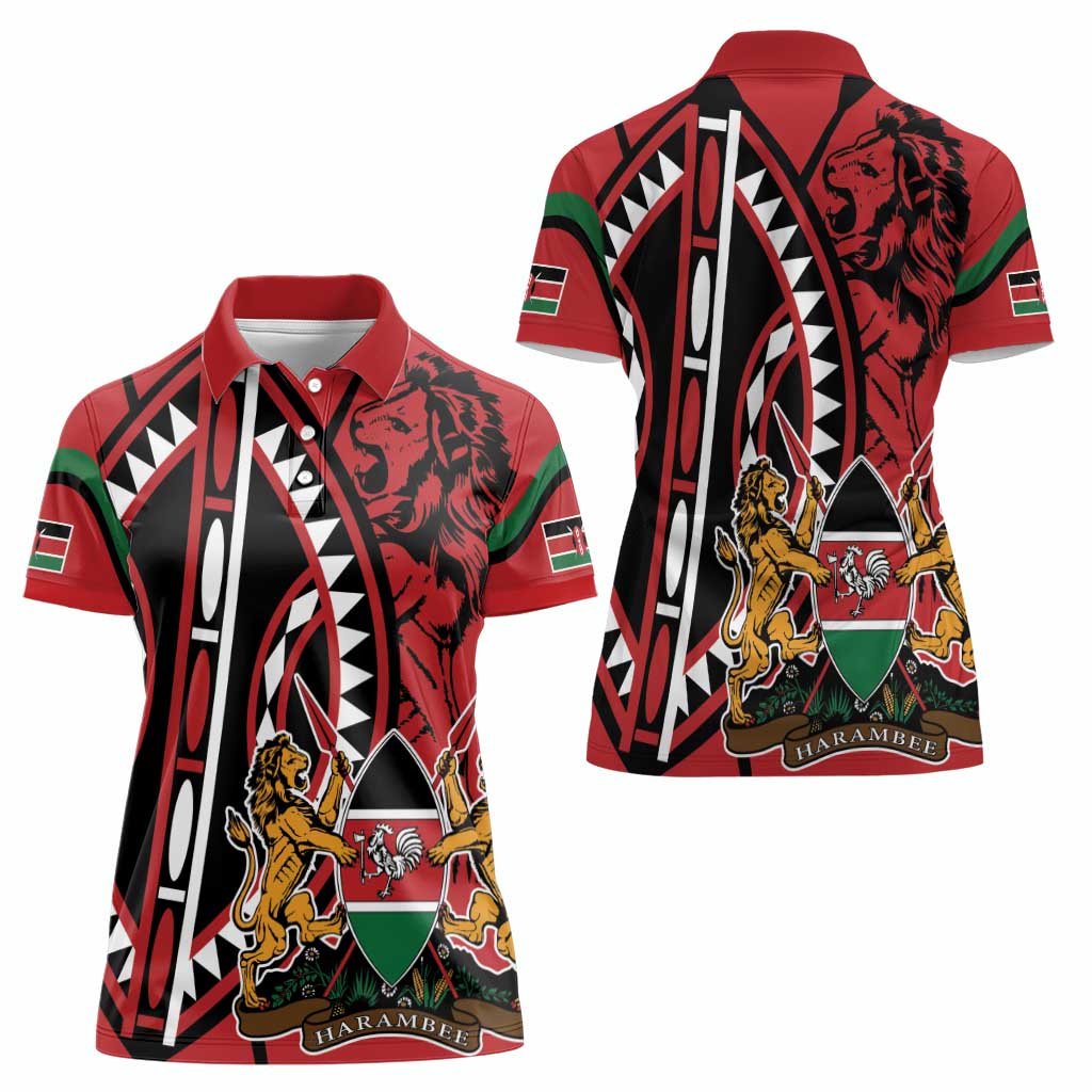 Kenya With African Shield Women Polo Shirt - Wonder Print Shop