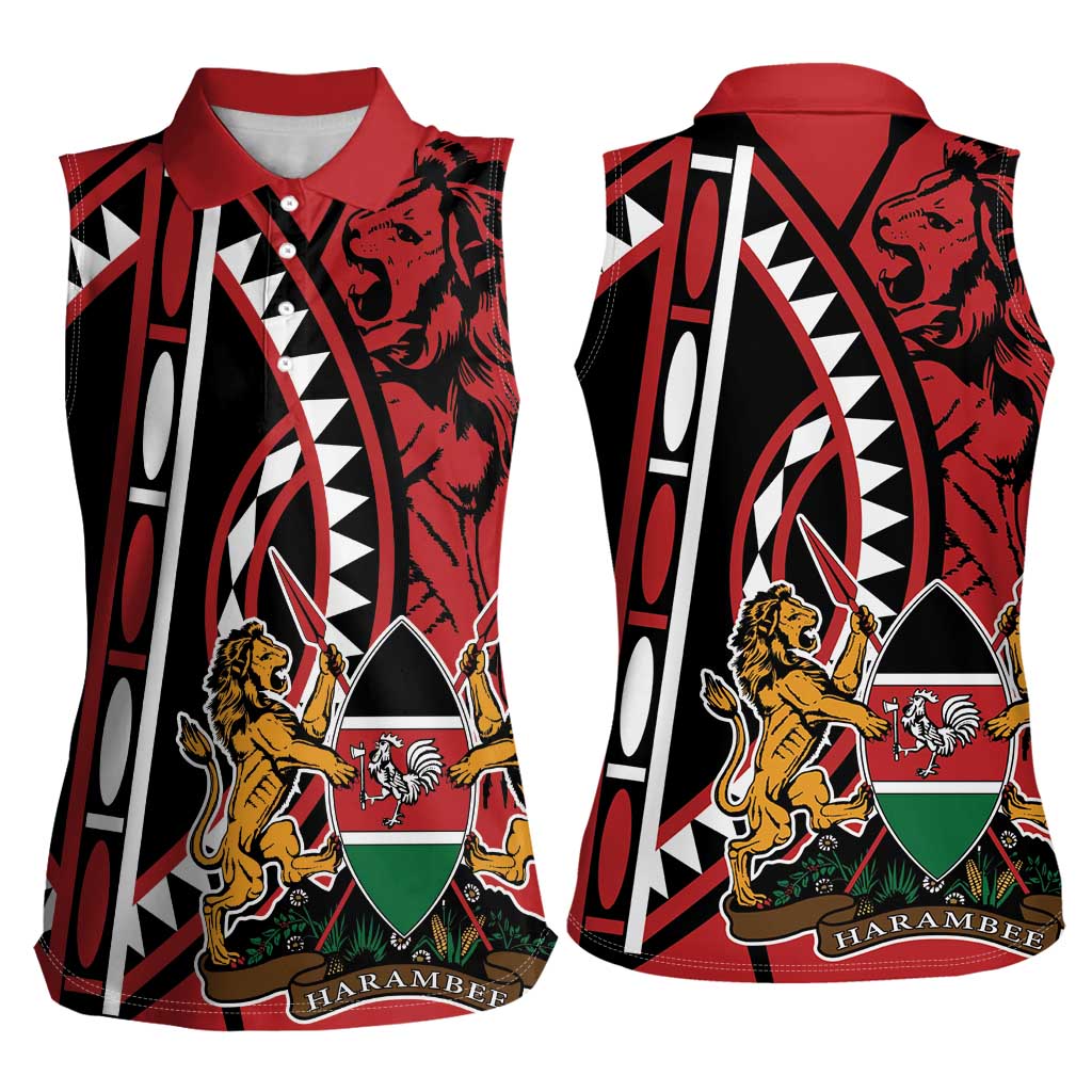 Kenya With African Shield Women Sleeveless Polo Shirt - Wonder Print Shop