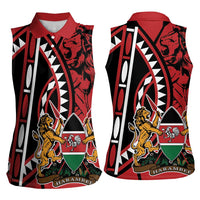 Kenya With African Shield Women Sleeveless Polo Shirt - Wonder Print Shop