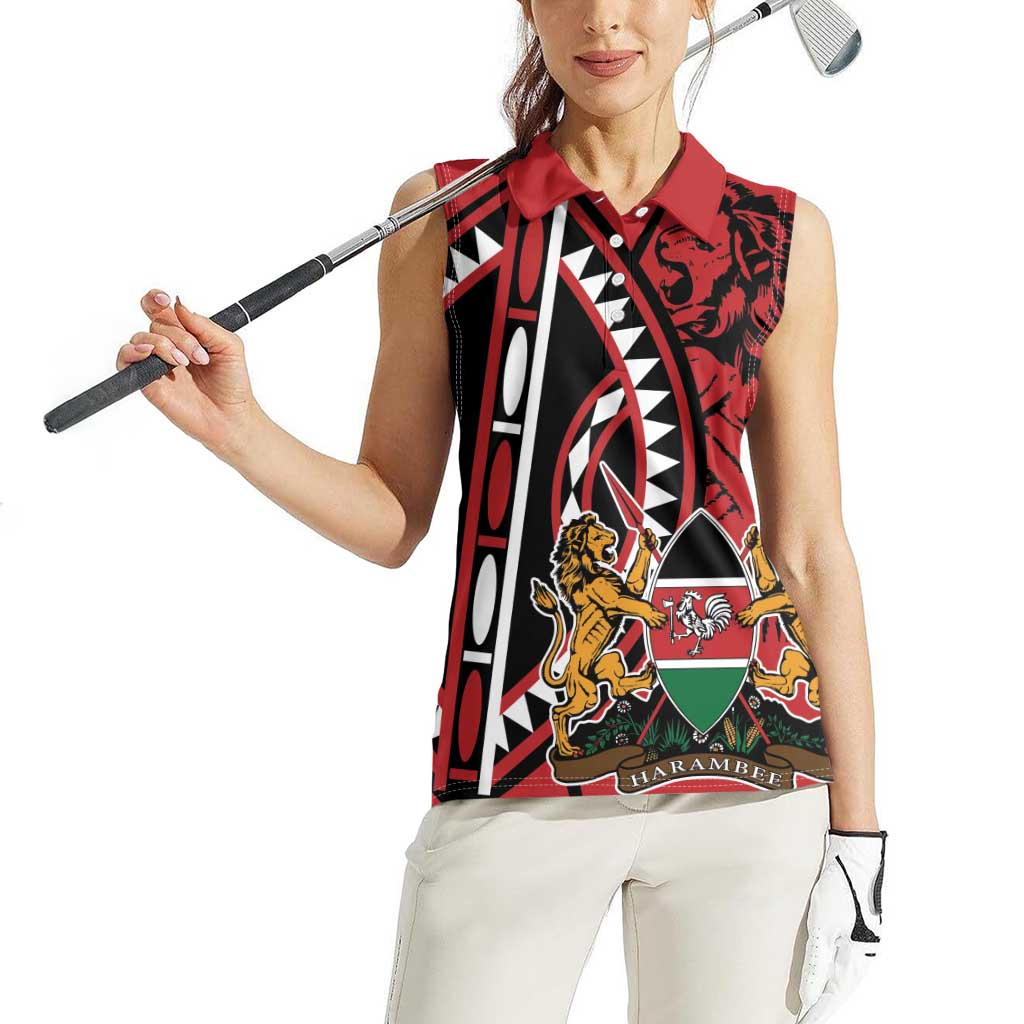Kenya With African Shield Women Sleeveless Polo Shirt - Wonder Print Shop