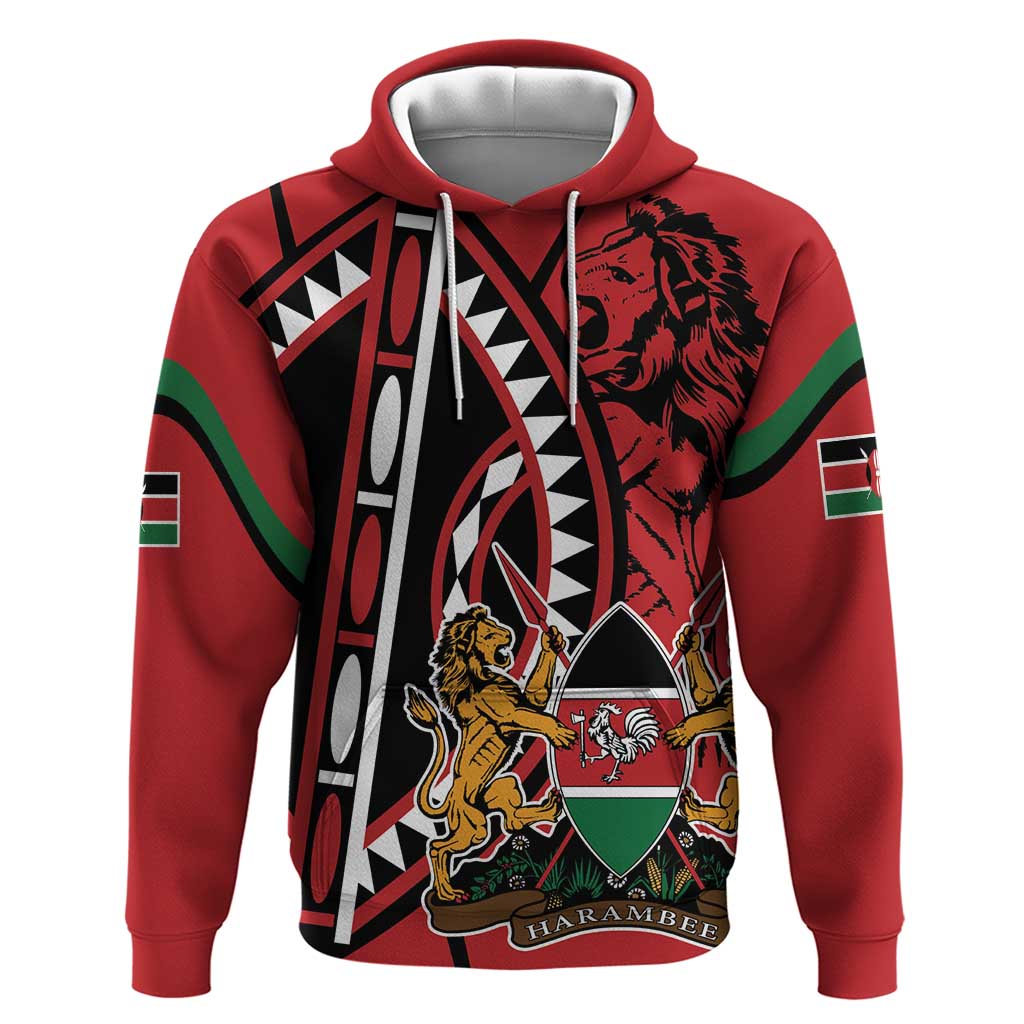 Kenya With African Shield Zip Hoodie - Wonder Print Shop