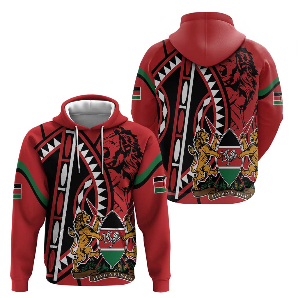 Kenya With African Shield Zip Hoodie - Wonder Print Shop