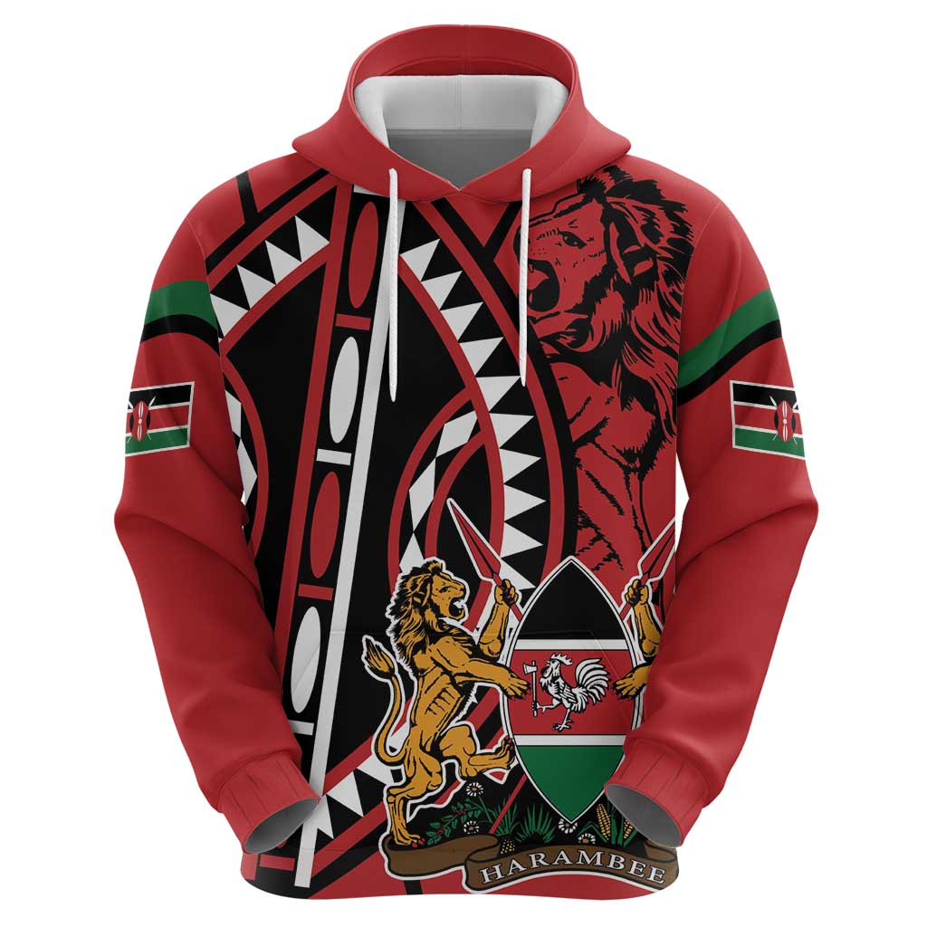 Kenya With African Shield Zip Hoodie - Wonder Print Shop