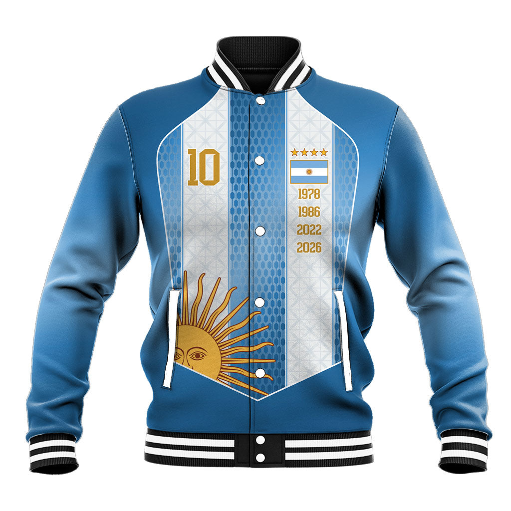 Argentina Campeones del Mundo 2026 Custom Baseball Jacket Albiceleste  Fourth Star Retro Style