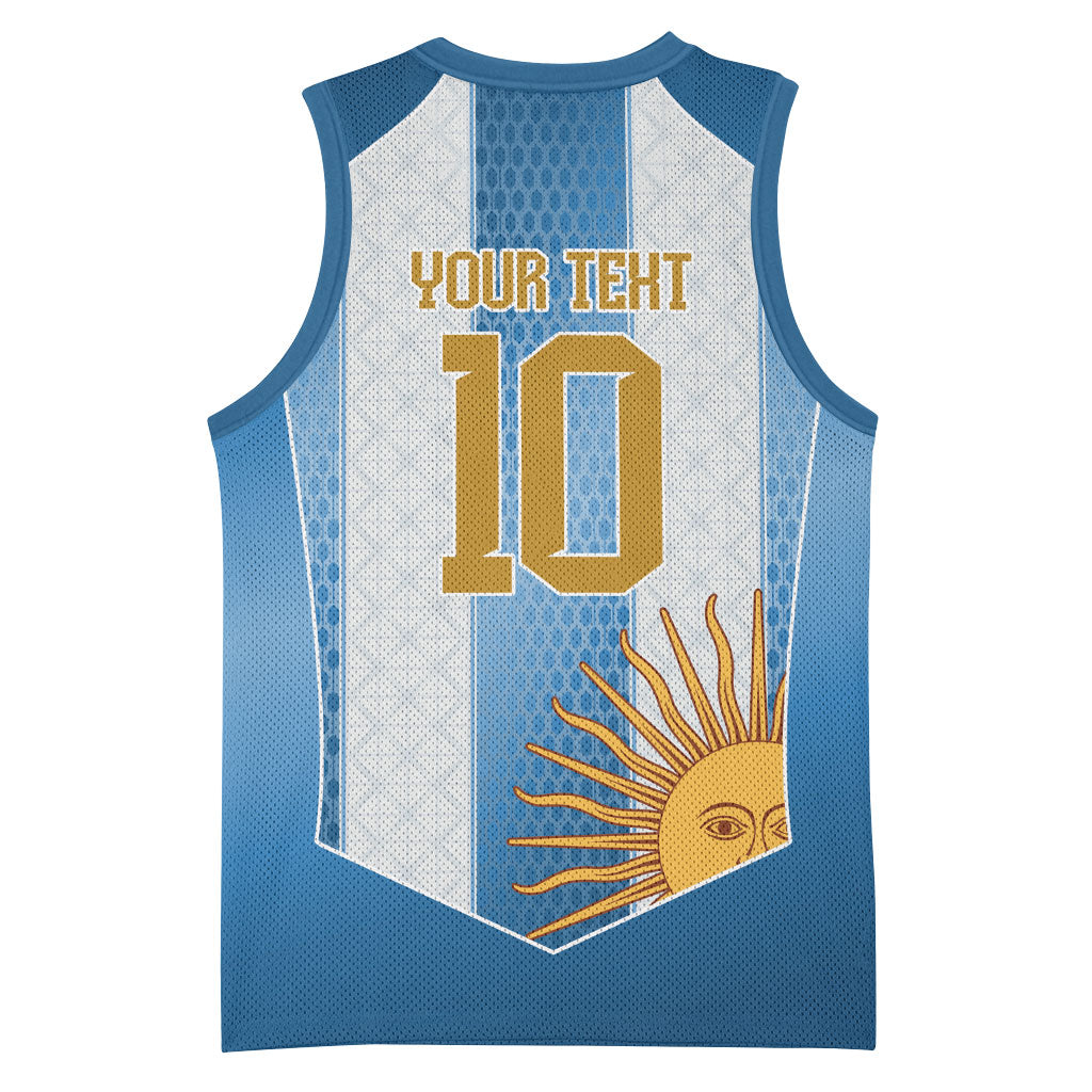 Argentina Campeones del Mundo 2026 Custom Basketball Jersey Albiceleste  Fourth Star Retro Style