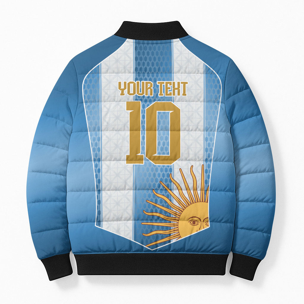 Argentina Campeones del Mundo 2026 Custom Bomber Puffer Jacket Albiceleste  Fourth Star Retro Style
