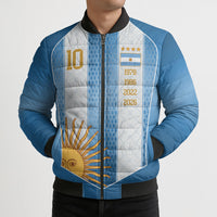 Argentina Campeones del Mundo 2026 Custom Bomber Puffer Jacket Albiceleste  Fourth Star Retro Style