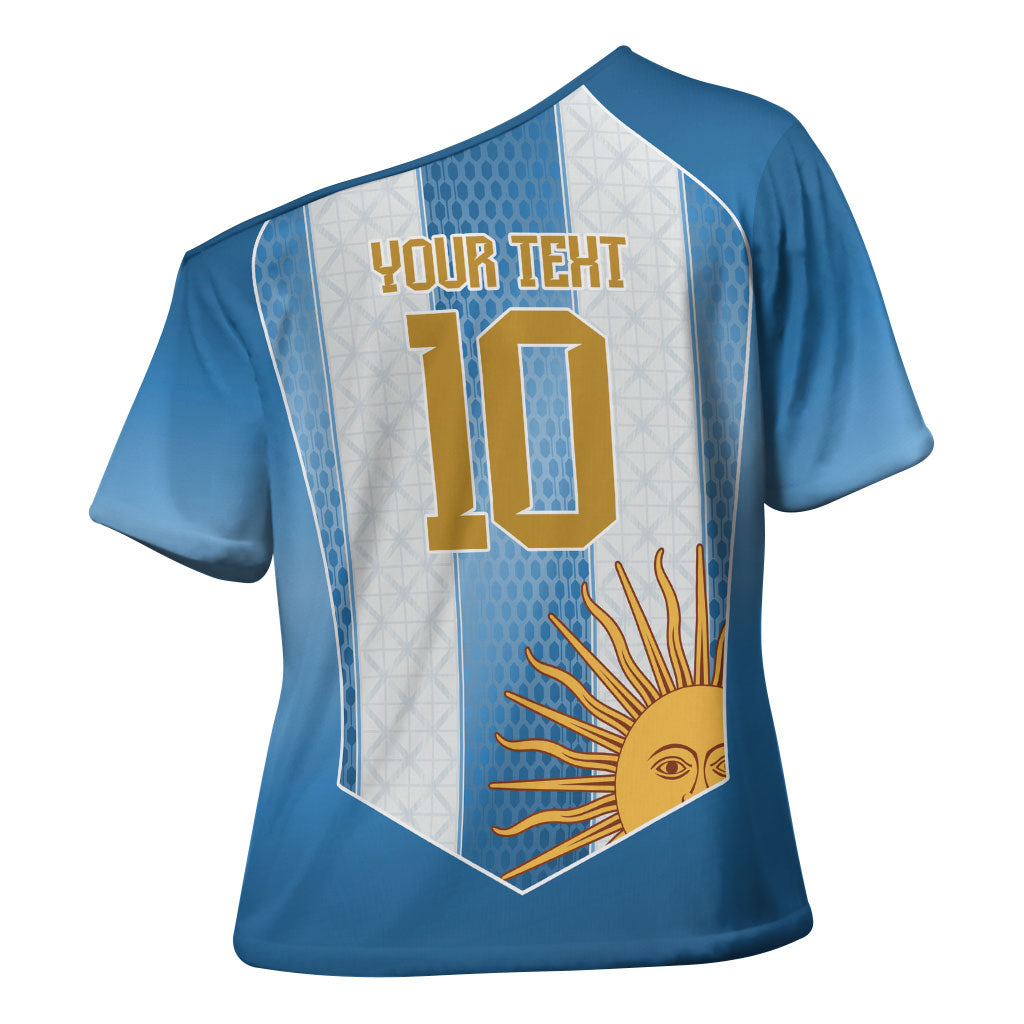 Argentina Campeones del Mundo 2026 Custom Cross Shoulder Shirt Albiceleste  Fourth Star Retro Style
