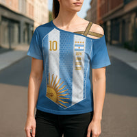Argentina Campeones del Mundo 2026 Custom Cross Shoulder Shirt Albiceleste  Fourth Star Retro Style