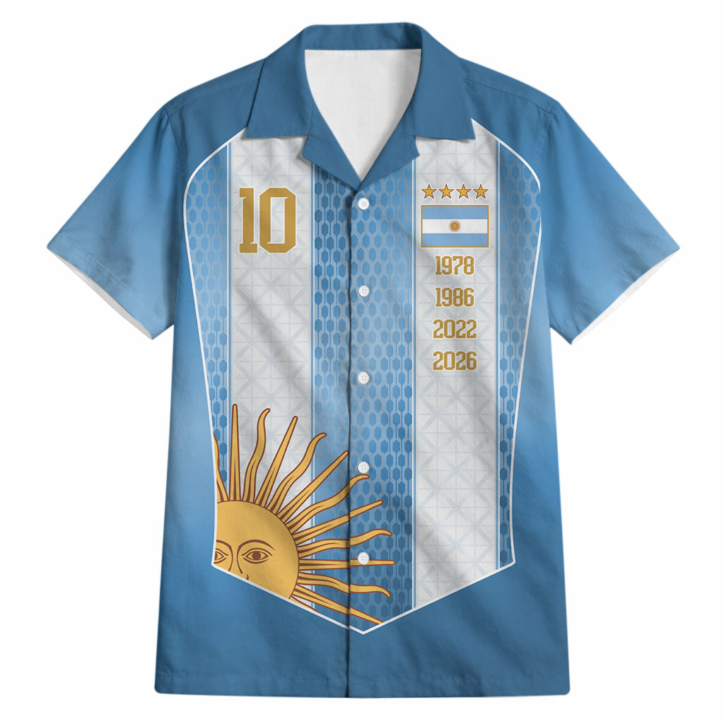 Argentina Campeones del Mundo 2026 Custom Hawaiian Shirt Albiceleste  Fourth Star Retro Style
