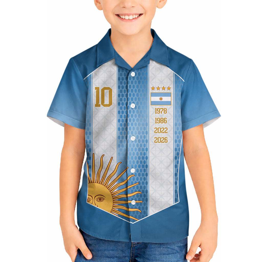 Argentina Campeones del Mundo 2026 Custom Hawaiian Shirt Albiceleste  Fourth Star Retro Style