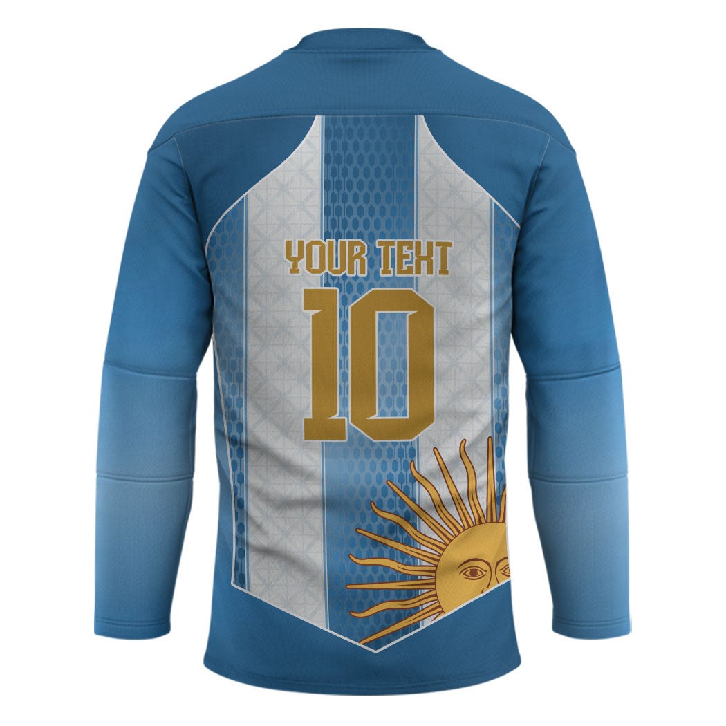 Argentina Campeones del Mundo 2026 Custom Hockey Jersey Albiceleste  Fourth Star Retro Style