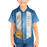 Argentina Campeones del Mundo 2026 Custom Kid Hawaiian Shirt Albiceleste  Fourth Star Retro Style