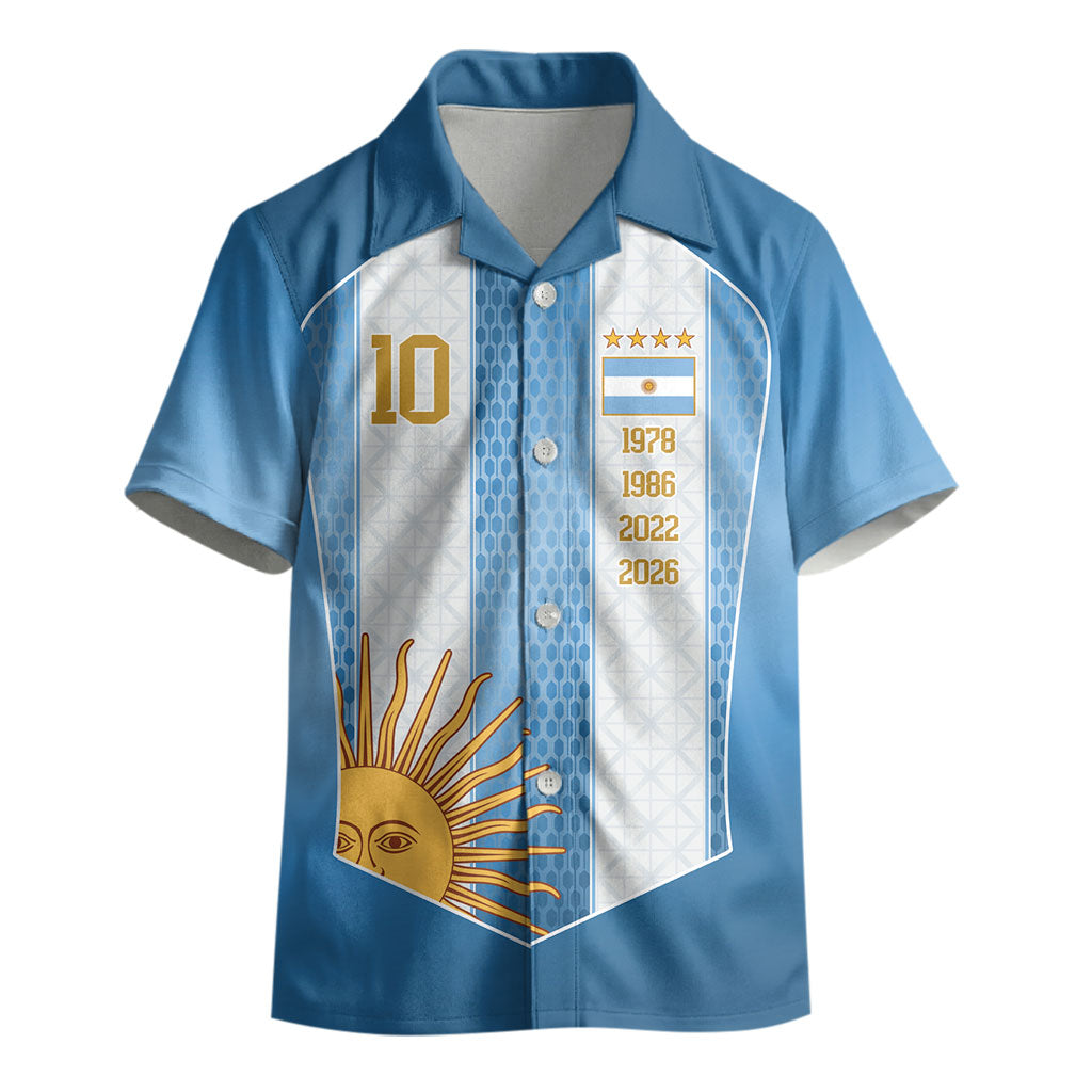 Argentina Campeones del Mundo 2026 Custom Kid Hawaiian Shirt Albiceleste  Fourth Star Retro Style