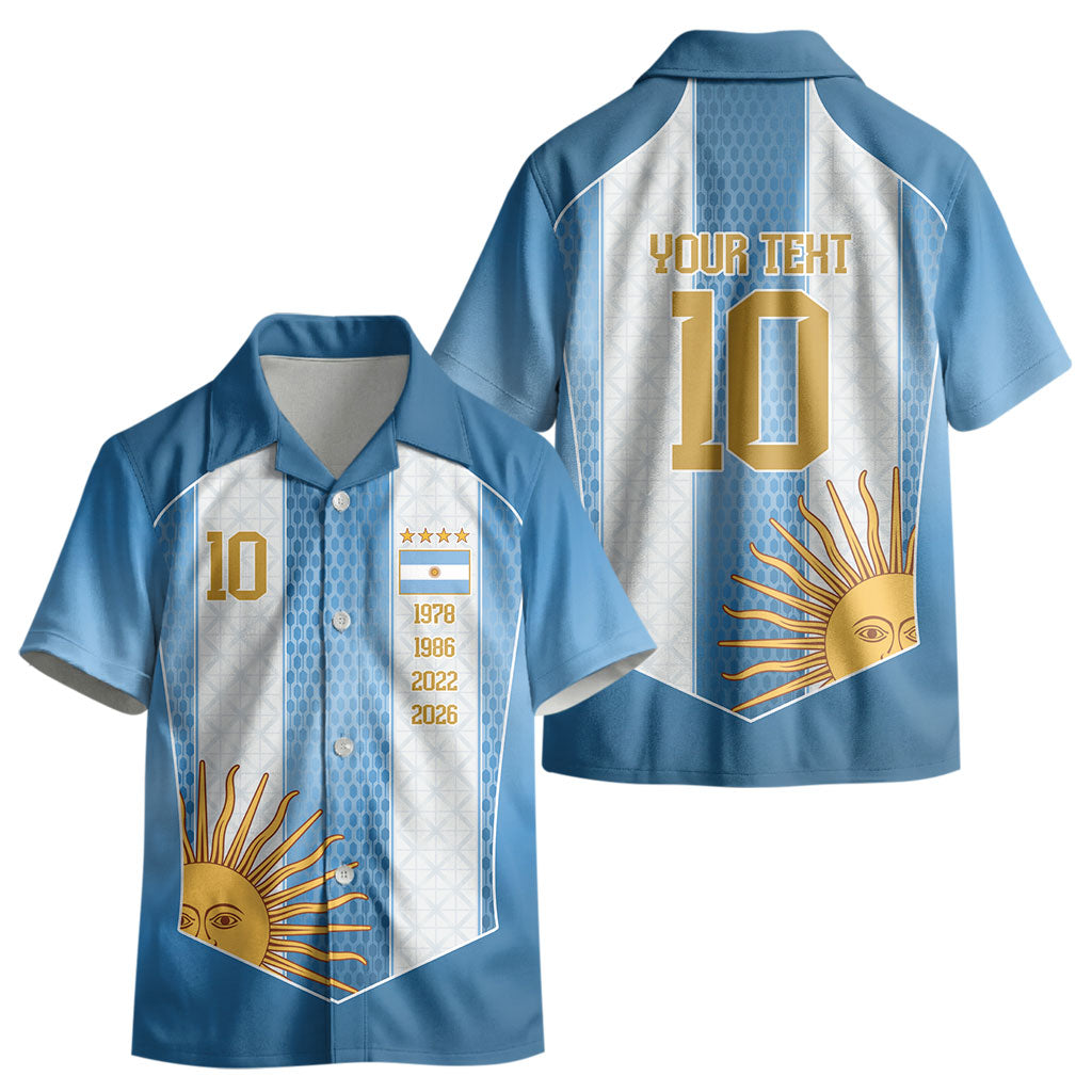 Argentina Campeones del Mundo 2026 Custom Kid Hawaiian Shirt Albiceleste  Fourth Star Retro Style