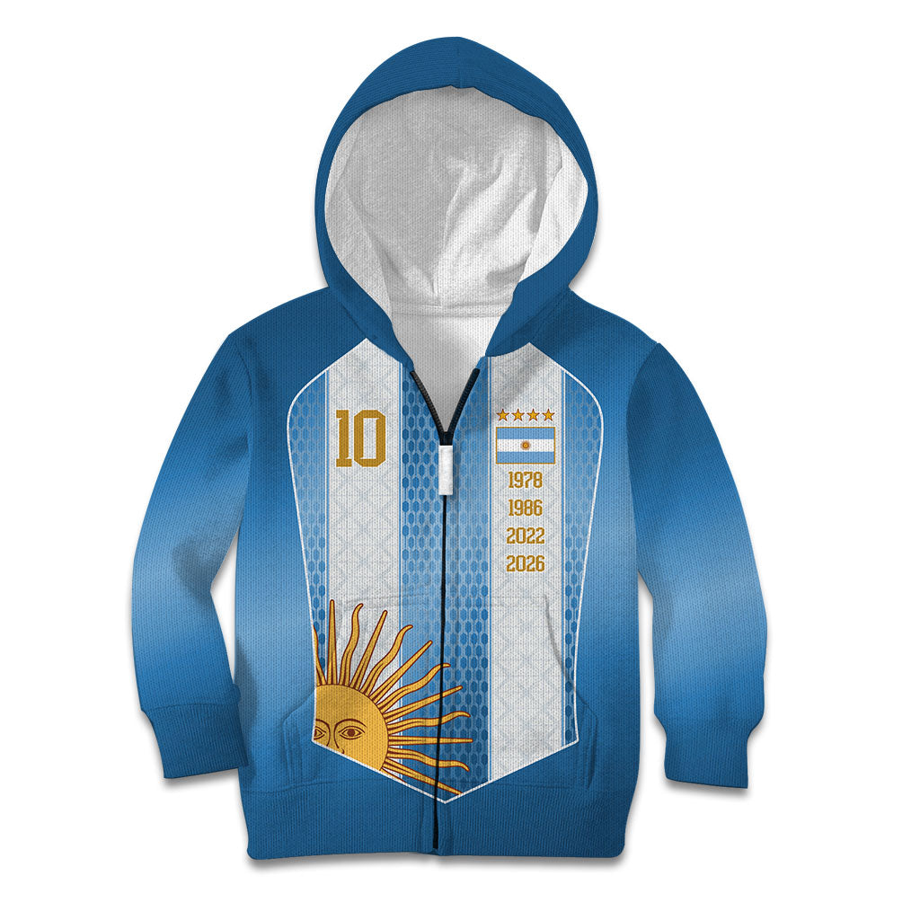 Argentina Campeones del Mundo 2026 Custom Kid Hoodie Albiceleste  Fourth Star Retro Style
