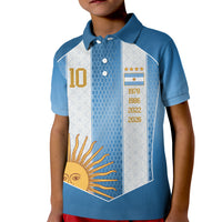 Argentina Campeones del Mundo 2026 Custom Kid Polo Shirt Albiceleste  Fourth Star Retro Style
