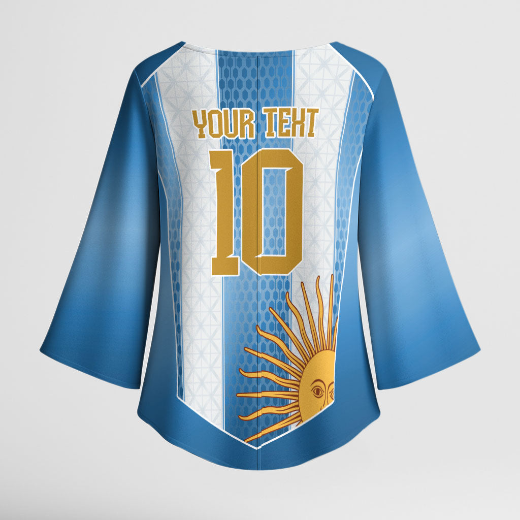 Argentina Campeones del Mundo 2026 Custom Kimono Sleeve Blouse Albiceleste  Fourth Star Retro Style