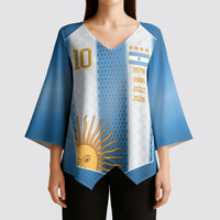 Argentina Campeones del Mundo 2026 Custom Kimono Sleeve Blouse Albiceleste  Fourth Star Retro Style