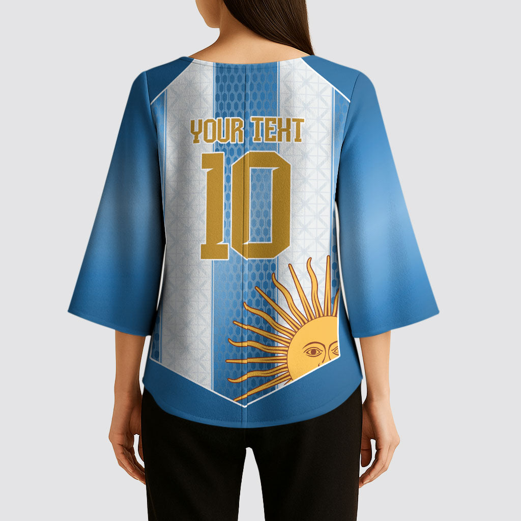 Argentina Campeones del Mundo 2026 Custom Kimono Sleeve Blouse Albiceleste  Fourth Star Retro Style
