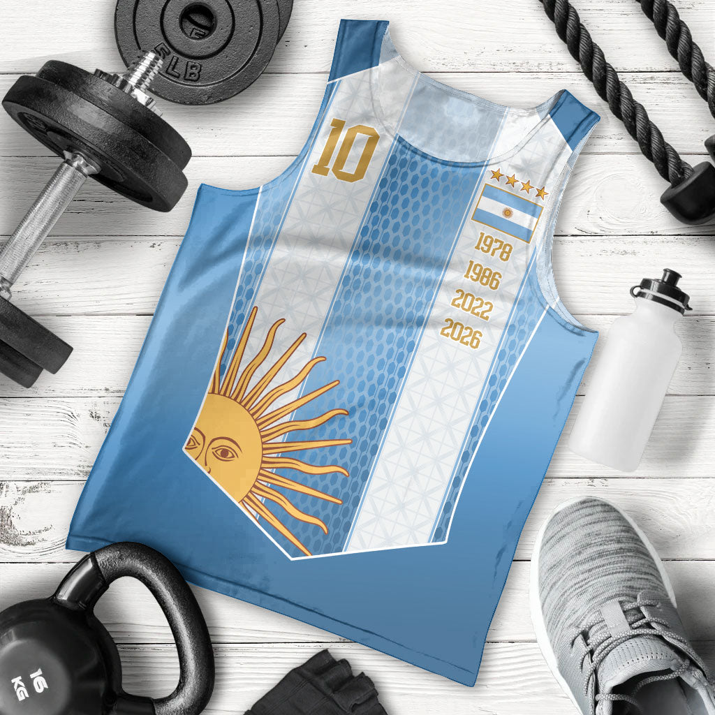 Argentina Campeones del Mundo 2026 Custom Men Tank Top Albiceleste  Fourth Star Retro Style