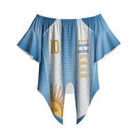 Argentina Campeones del Mundo 2026 Custom Off Shoulder Wrap Waist Top Albiceleste  Fourth Star Retro Style