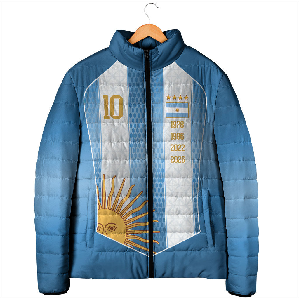 Argentina Campeones del Mundo 2026 Custom Padded Jacket Albiceleste  Fourth Star Retro Style