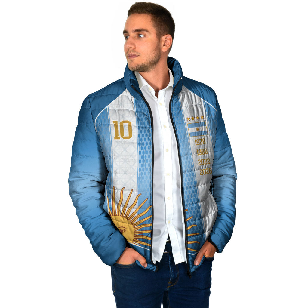 Argentina Campeones del Mundo 2026 Custom Padded Jacket Albiceleste  Fourth Star Retro Style